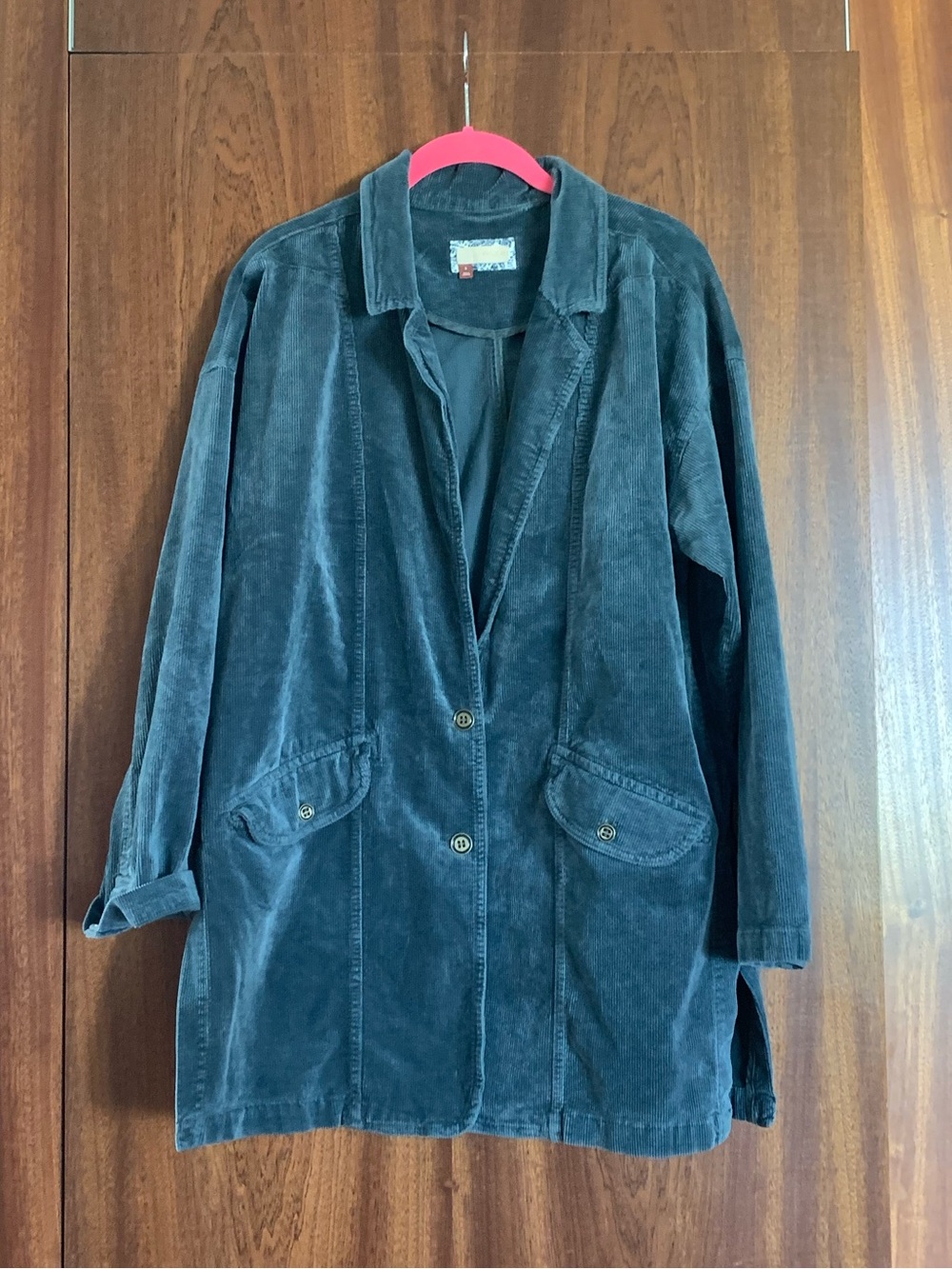 Pilcro Teal Corduroy Relaxed Blazer - Picture 5 of 14